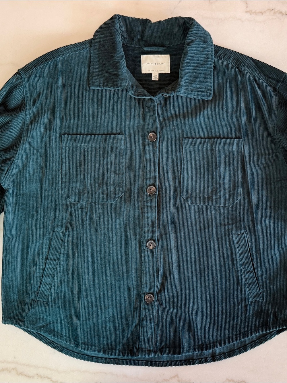 Lucky Brand Teal Corduroy Shacket